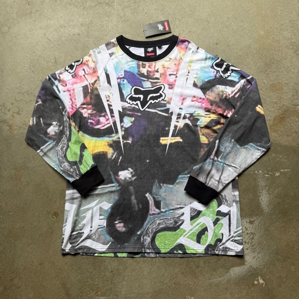 Supreme Fox Racing Moto Jersey Top Multicolor Long Sleeve XL NWT